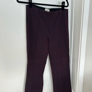 Anthropologie Black and Red Crop Flare Pants